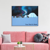 イグルーとノーザンライト キャンバスプリント (インサイチュ (リビング))