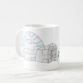 イグルーのピンクとブルーペンギン コーヒーマグカップ (正面左)