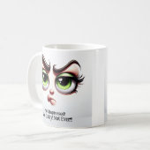 イケてないよ、素敵な目つきの面白い顔 コーヒーマグカップ (正面左)