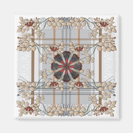 イケアが格子状の茶色の磁石を投げる マグネット (正面)