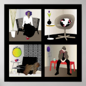 イケアインテリアポスター – 黒縁ど ポスター (正面)