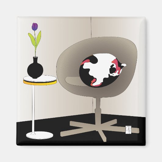 イケアインテリア猫マグネット マグネット (正面)