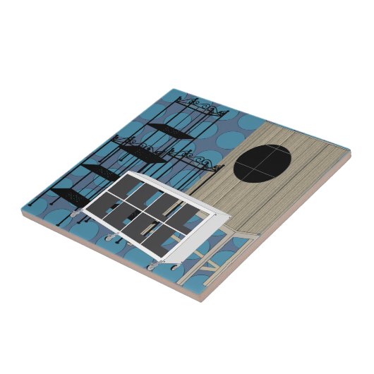 イケア家具の棚青い棚 タイル (側面)