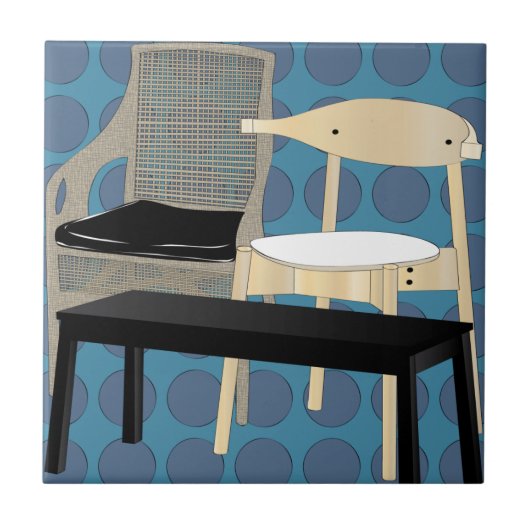 イケア家具チェアブルータイル タイル (正面)