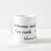 イケメンで料理上手な名前マスターシェフの日付を追加 コーヒーマグカップ (正面左)