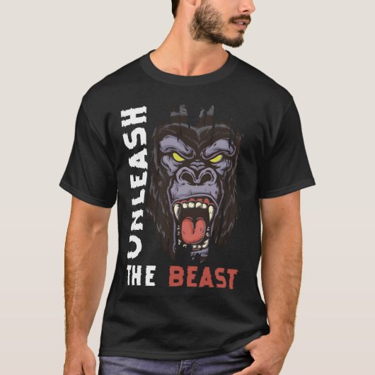 イケメンゴリラ 動物 自然 おもしろ Tシャツ (正面)