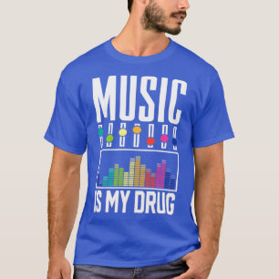 イコラおもしろいー音楽は私のドラッグ無線デザイン Tシャツ