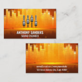 イコライザのライトの背景 |ミキサーアイコン 名刺 (正面/裏面)