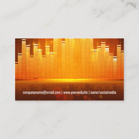 イコライザのライトの背景 |レコード音楽 名刺 (裏面)