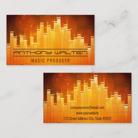 イコライザのライトの背景 名刺 (正面/裏面)