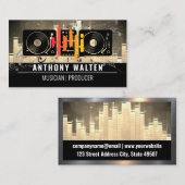 イコライザアイコン | ターンテーブル | ミュージカルサウンドノート 名刺 (正面/裏面)