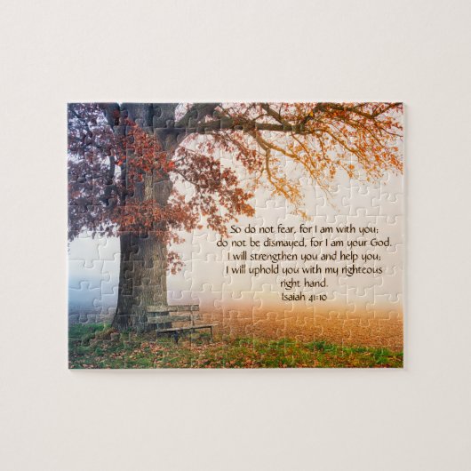 イサイカスタムヤ感動的アの聖書の聖句41:10 ジグソーパズル (横)