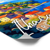 イサカギリシャヴィンテージ旅行イラストレーション ポスター (角)