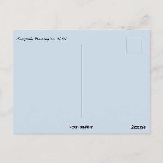 イサクアの水辺の家 ワシントン州 ポストカード (裏面)