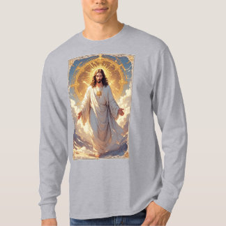 イザヤス上りたまふ キリスト教男子用ロンズスリーブTシャツ Tシャツ