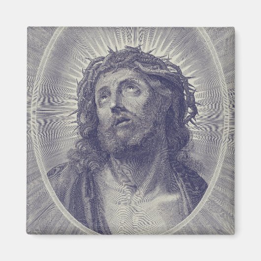 イザヤス・キリストの聖顔と荊の冠 アート マグネット (正面)