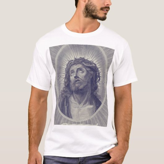 イザヤス・キリストの聖顔と荊の冠 アート Tシャツ (正面)