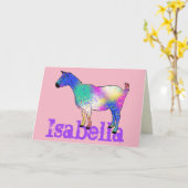 イザベラが山羊動カラフル物の名ファンキー前を付ける カード (黄色い花)