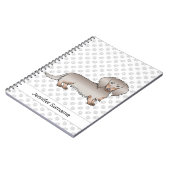 イザベラとタンロングヘアダッシュンドッグ&文字 ノートブック (左側)