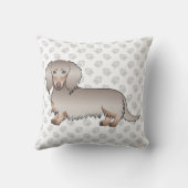 イザベラとタンロングヘアダッシュンドドッグ&ポーズ クッション (裏面)