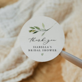 イザベラエレガントボホグリーンリーリーフブライダルシャワー ラウンドシール