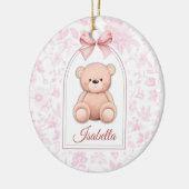 イザベラ | カスタムピンクテディベア子供部屋デザイン セラミックオーナメント (左)