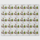 イザベラ&タンロングヘアダッシュンドクリスマスルーム ラッピングペーパー (フラット)