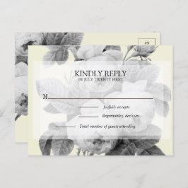 イザベラ モノクローム ヴィンテージ ローズ RSVP ポストカード