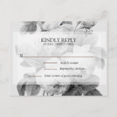 イザベラ モノクローム ヴィンテージ ローズ RSVP ポストカード (正面)