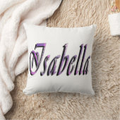 イザベラ、名前、ロゴ、ガールズホワイトスロークッション クッション (ブランケット)