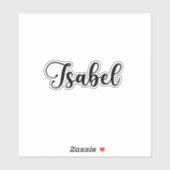 イザベル名 – 手書き書道 シール (シート)