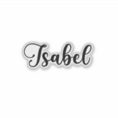 イザベル名 – 手書き書道 シール (正面)