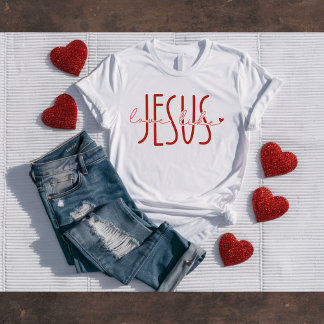 イザヤのように愛する キリスト教徒のためのバレンタインデザインTシャツ Tシャツ