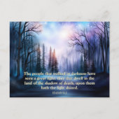 イザヤの聖句素朴ウッドランド・クリスチャン・クリスマス シーズンポストカード (正面)