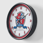 イザヤ少年の名前の意味レターI dog crest 壁時計 (傾斜)