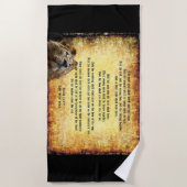 イザヤ書のあるライオン、パックスクリストス11:6-9 ビーチタオル (正面)