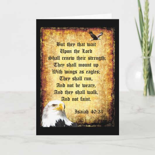 イザヤ書第40章31節にイーグルスが2つ カード (正面)