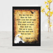 イザヤ書第40章31節にイーグルスが2つ カード (黄色い花)