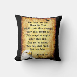 イザヤ書第40章31節にイーグルスが2つ クッション