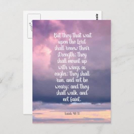 イザヤ書第40章31節に主を待つ者たち ポストカード (正面/裏面)
