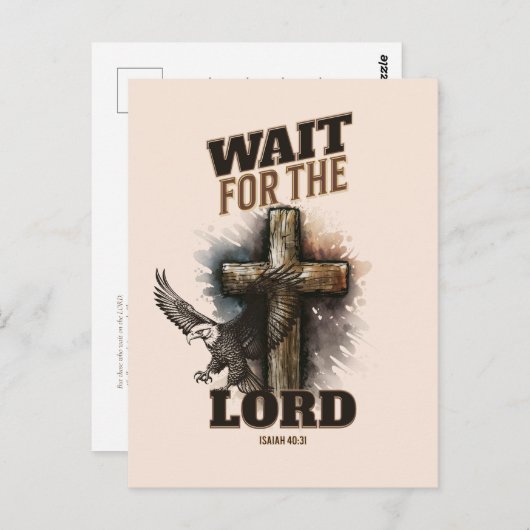 イザヤ書第40章31節を待つ ポストカード (正面/裏面)