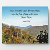 イザヤ書第52章7節は山の上で美しく….. フォトプラーク (正面)