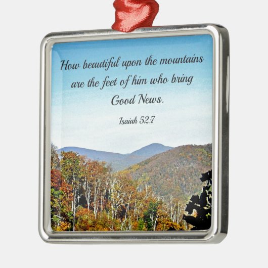 イザヤ書第52章7節は山の上で美しく….. メタルオーナメント (左)