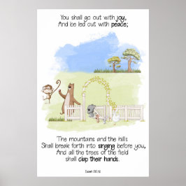 イザヤ書第55章12節を喜んで出かけよう ポスター