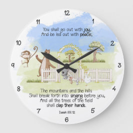 イザヤ書第55章12節を喜んで出かけよう ラージ壁時計