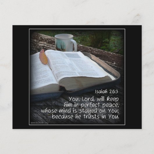 イザヤ書26:3 - 完全な平和 - 聖書 チラシ (正面)