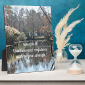 イザヤ書30:15静寂と自信は フォトプラーク (側面)