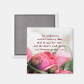 イザヤ書35:1 – 砂漠は喜び、花を咲かせる マグネット (正面/裏面)