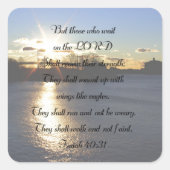 イザヤ書40時31分…ワシのような翼… スクエアシール (正面)