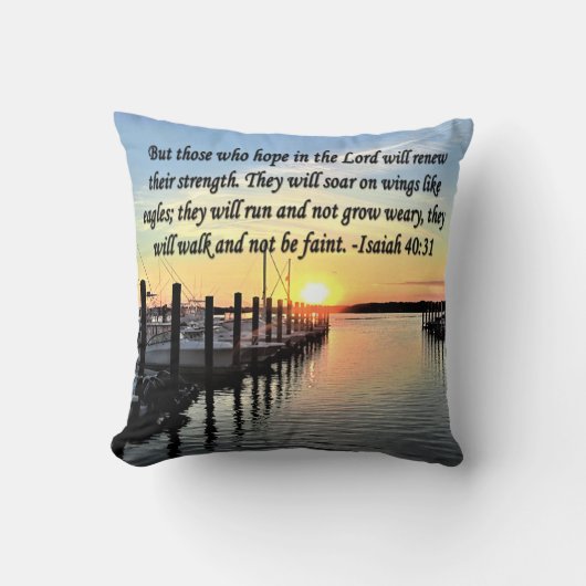 イザヤ書40:31聖なる書物、 経典聖句 クッション (正面)